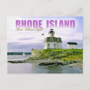 Cartão Postal Farol da Ilha rosa, Newport, Rhode Island