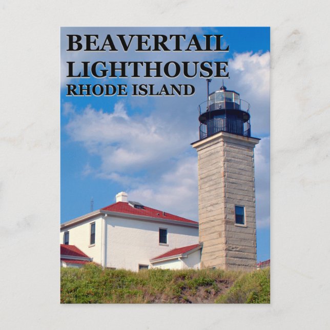 Cartão Postal Farol de Beavertail, Cartão-postal Rhode Island (Frente)