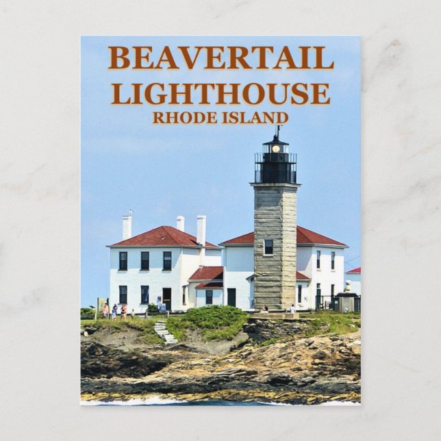 Cartão Postal Farol de Beavertail, Cartão-postal Rhode Island (Frente)