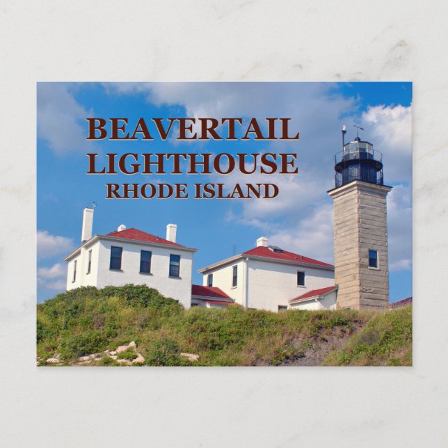 Cartão Postal Farol de Beavertail, Cartão-postal Rhode Island (Frente)