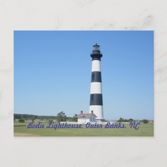 Cartão Postal Farol de Bodie Island OBX Carolina do Norte (Frente)