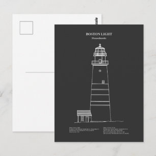 Cartão Postal Farol de Boston Light - Massachusetts - PD