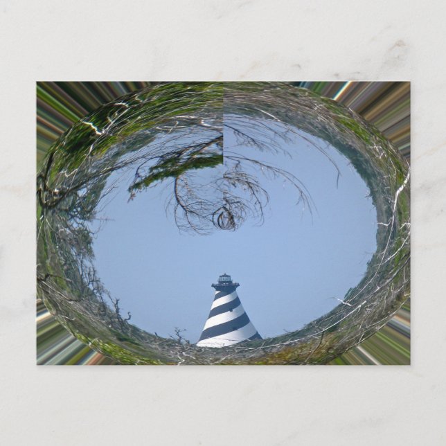 Cartão Postal Farol de Cape Hatteras da Série Wetlands (Frente)