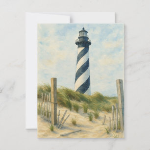 Cartão Postal Farol de Cape Hatteras em Aquarela