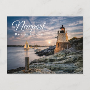 Cartão Postal Farol de Castle Hill Newport Rhode Island RI