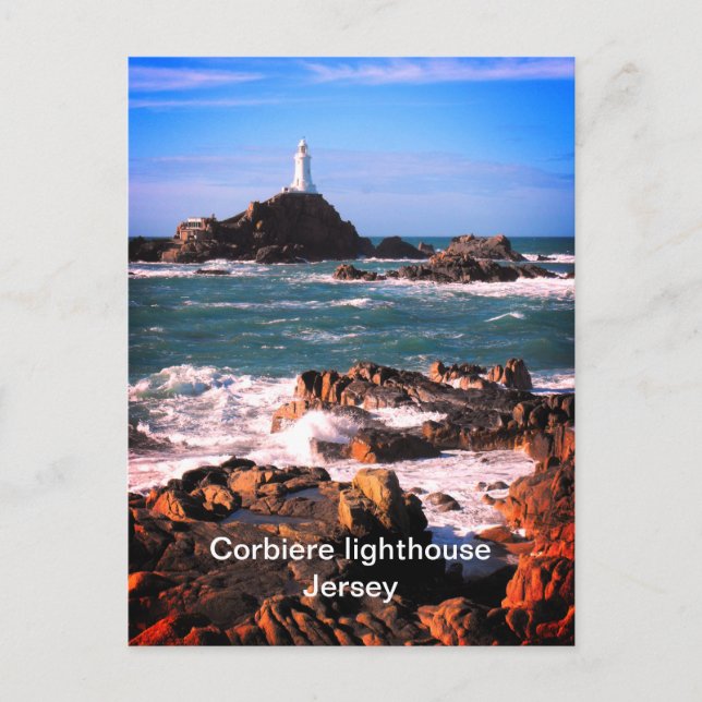 Cartão Postal Farol de Corbiere Jersey (Frente)