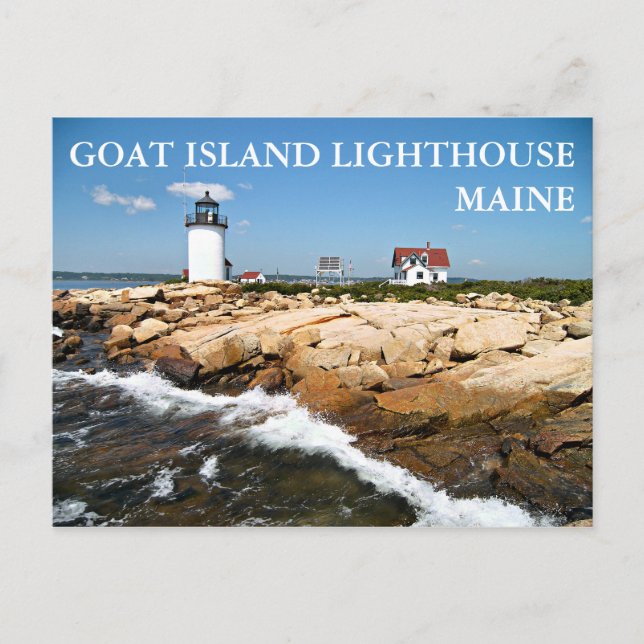 Cartão Postal Farol de Goat Island, Cartão-postal Maine (Frente)