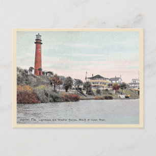 Cartão Postal Farol de Jupiter Flórida vintage