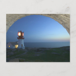 Cartão Postal farol de lindesnes, ponto mais meridional da norue