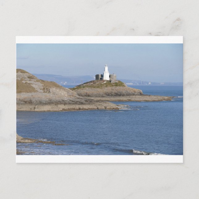 Cartão Postal Farol de Mumbles, Mumbles (Frente)