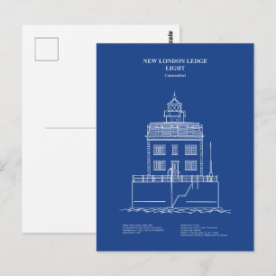 Cartão Postal Farol de New London Ledge - Connecticut – AD