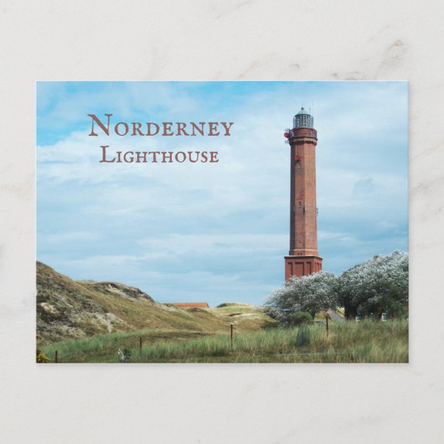 Cartão Postal Farol de Norderney Ilhas Frísias Orientais, Aleman (Frente)