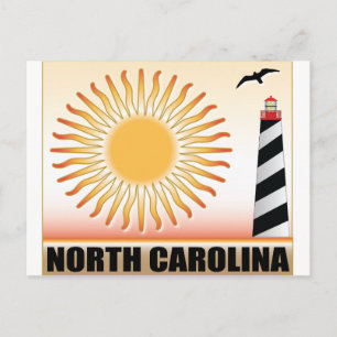 Cartão Postal Farol de North Carolina ao Sol
