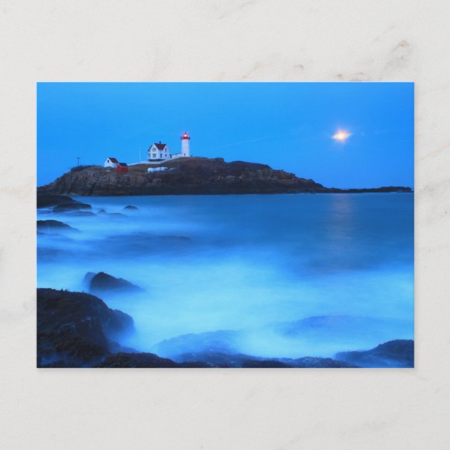 Cartão Postal Farol de Nubble de Cabo Neddick (Frente)