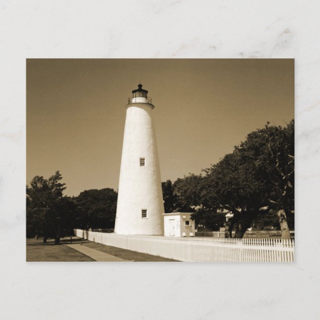 Cartão Postal Farol de Ocracoke (Frente)