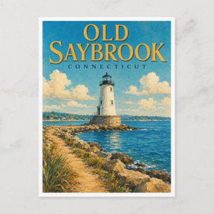 Cartão Postal Farol de Old Saybrook Connecticut GeoSaga