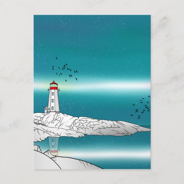 Cartão Postal Farol de ovos da Peggy no Canadá (Frente)