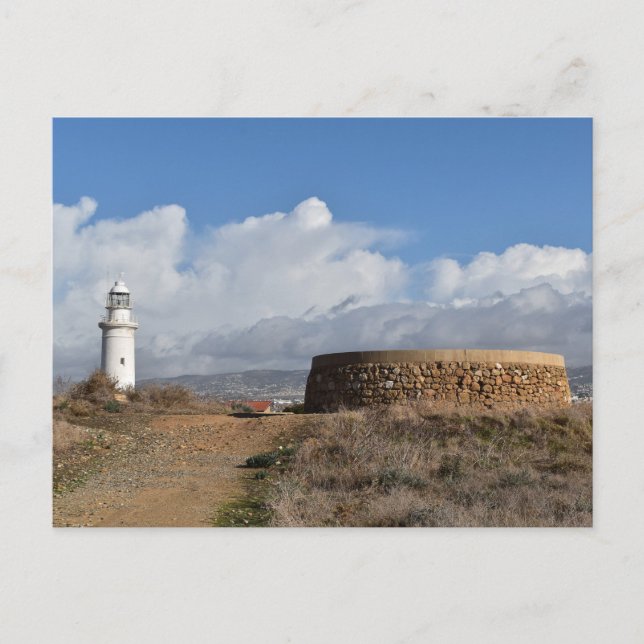 Cartão Postal Farol de Pafos, Chipre (Frente)