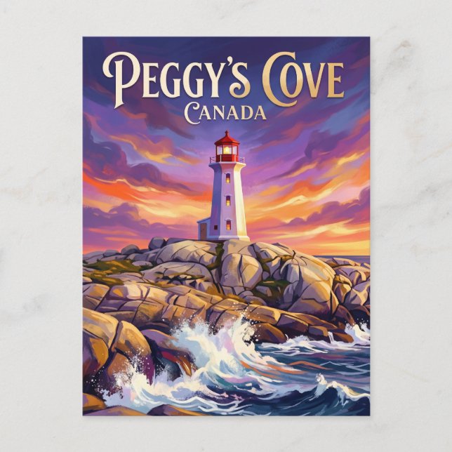 Cartão Postal Farol de Peggy's Cove Canadá (Frente)