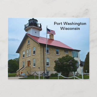 Cartão Postal Farol de Port Washington Wisconsin