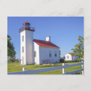 Cartão Postal Farol de Sand Point, Escanaba, Michigan