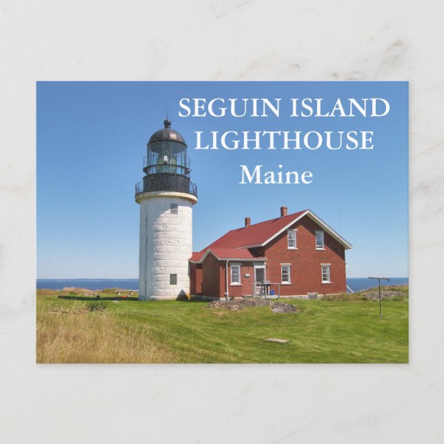 Cartão Postal Farol de Seguin Island, Cartão-postal Maine (Frente)