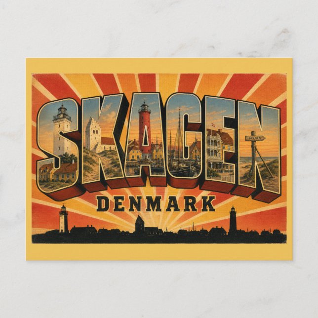 Cartão Postal Farol de Skagen Dinamarca (Frente)
