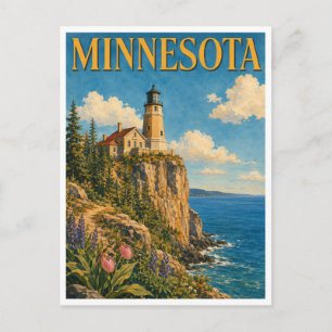 Cartão Postal Farol de Split Rock Minnesota GeoSaga
