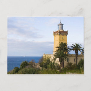 Cartão Postal Farol de Tangier Morocco no Boné Spartel
