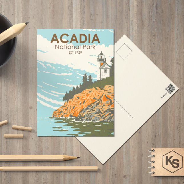 Cartão Postal Farol do Bar Harbor do Acadia National Park (Criador carregado)