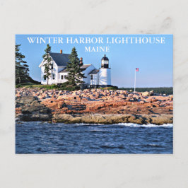 Cartão Postal Farol do Porto de inverno, Maine
