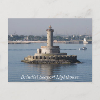 Cartão Postal Farol do porto marítimo de Brindisi