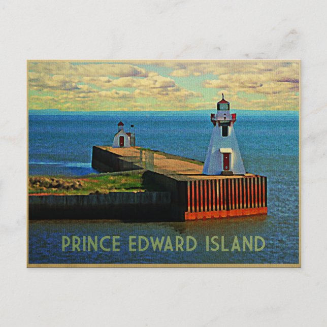 Cartão Postal Farol do Príncipe Edward Island (Frente)