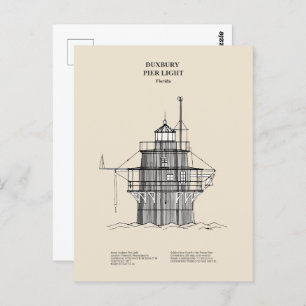 Cartão Postal Farol Duxbury Pier Light - Massachusetts - SBD