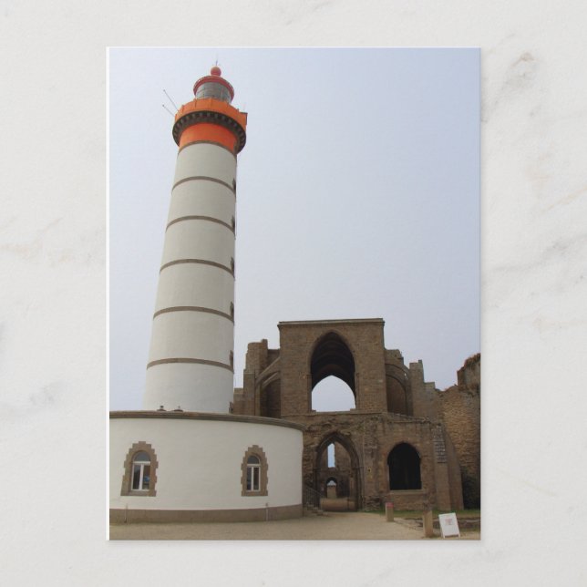 Cartão Postal Farol e abadia de Pointe Saint Mathieu (Frente)