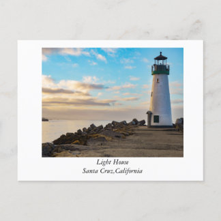 Cartão Postal Farol em Papais noeis Cruz, Califórnia