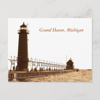 Cartão Postal farol, Grand Haven, Michigan
