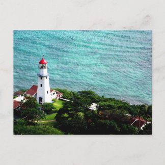 Cartão Postal Farol Hawaii perto do oceano