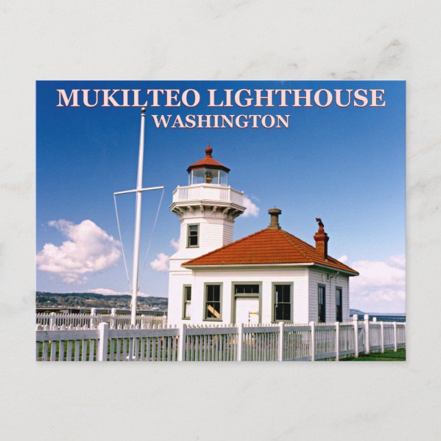 Cartão Postal Farol Mukilteo, Cartão-postal de Washington (Frente)