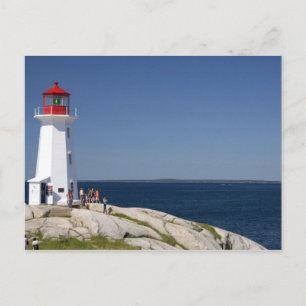 Cartão Postal Farol na Cove da Peggy, Nova Escócia, Canadá.