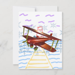 Cartão Postal Farol Pier Biplane Ondas Azuis