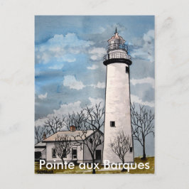 Cartão Postal Farol Pointe aux Barques porto esperança michigan