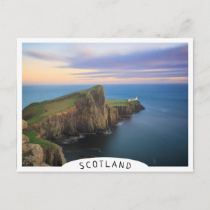 Cartão Postal Farol ponto-tenra em Skye no pôr do sol