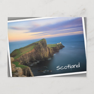 Cartão Postal Farol ponto-tenra em Skye no pôr do sol