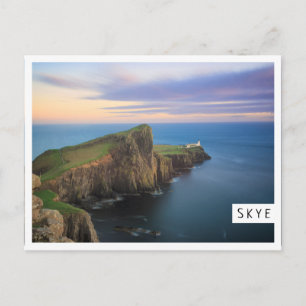 Cartão Postal Farol ponto-tenra em Skye no pôr do sol
