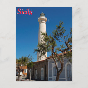 Cartão Postal Farol Punta Secca, Sicília, Itália