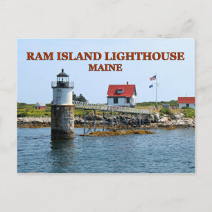 Cartão Postal Farol Ram Island, Cartão-postal Maine