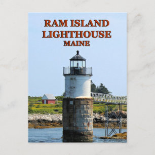 Cartão Postal Farol Ram Island, Cartão-postal Maine