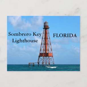 Cartão Postal Farol Sombrero Key, Cartão-postal da Flórida