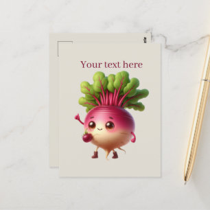 Cartão Postal Fãs de rabanete fofo adicionem texto